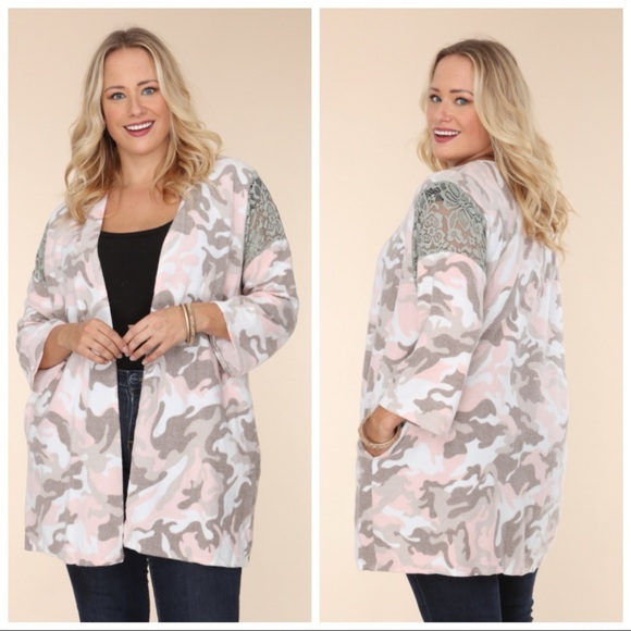 Pink Camo Fleece Cardigan | Poshmark